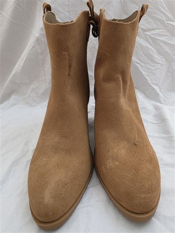 NWOT Mia 9 Faux Suede Brown Pull On Ankle Cowboy Boots 126012
