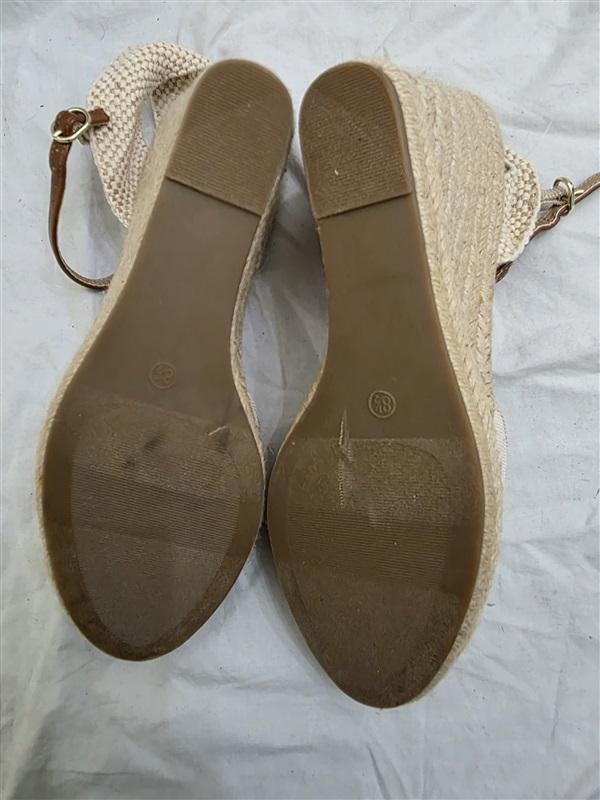 NWOTD Loft 8.5 Espadrilles Ankle Buckle 4" Heel 126014