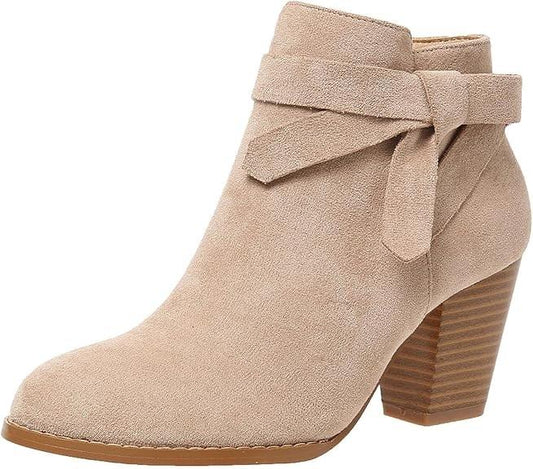 NWOT Zyba 8 Stacked Heel Bow Booties Ankle Boots 126021