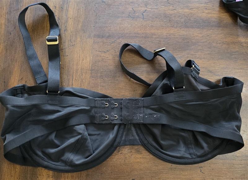 NWOT CUUP 34B The Balconette Mesh Black Sheer Underwire Bra 126045