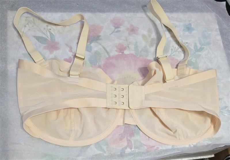 NWT CUUP 34F The Balconette Mesh Ivory Sheer Underwire Bra 126049