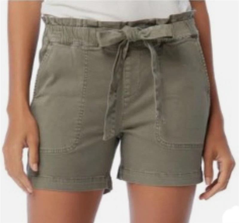 NWT Liverpool 10 30 Corine Paper Bag Walking Shorts Green 126057