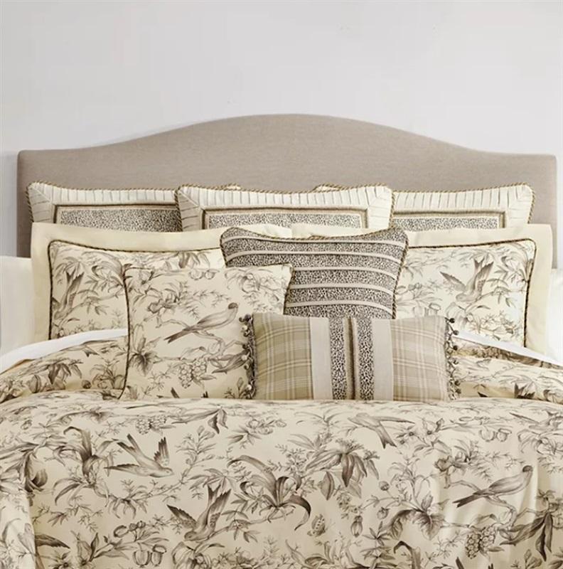 NWT 2 Rose Tree Bird Paradise Woven Cheetah Sham Euro Pillow Sham 126064