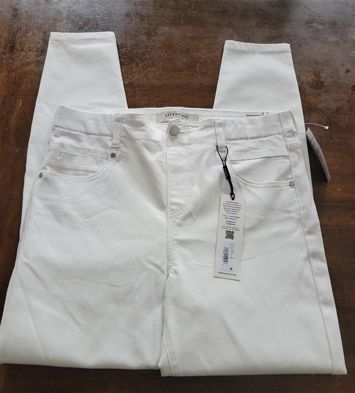 NWT Liverpool 8 29 Gia Glider Ankle Skinny Jean White 126097