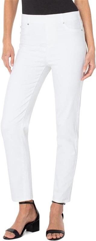 NWT Liverpool 10 30 Chloe Slim Pull On White Pants 126107