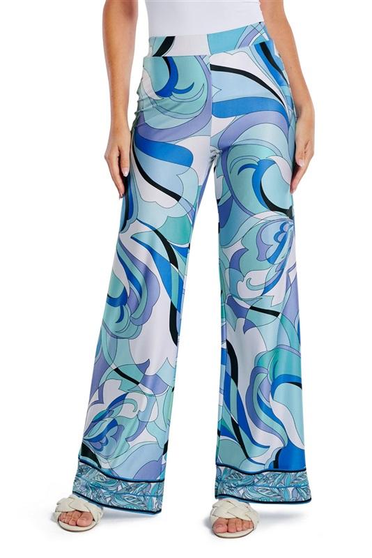 NWOTD Boston Proper XL Multi Color Palazzo Pull On Pants 126116