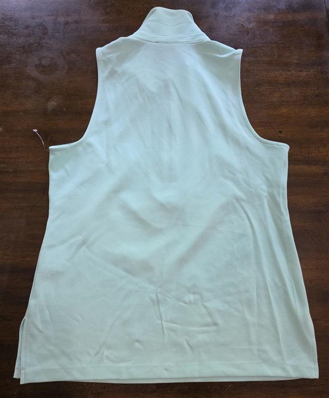 NWOT Boston Proper MD Collared Zip Sleeveless Top Mint Green 126117