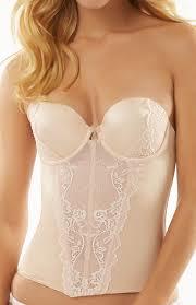 NWOT Jezebel Caress Too 34D Beige Bustier Bridal Lace Strapless 30533 126131