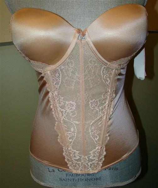 NWOT Jezebel Caress Too 34D Beige Bustier Bridal Lace Strapless 30533 126131