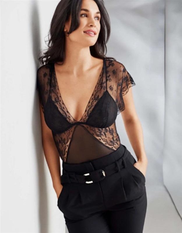 NWT Wacoal M Lifted In Luxury Bodysuit Semi Sheer 836333 Red 126134