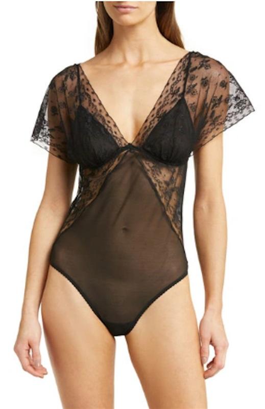 NWT Wacoal M Lifted In Luxury Bodysuit Semi Sheer 836333 Red 126134