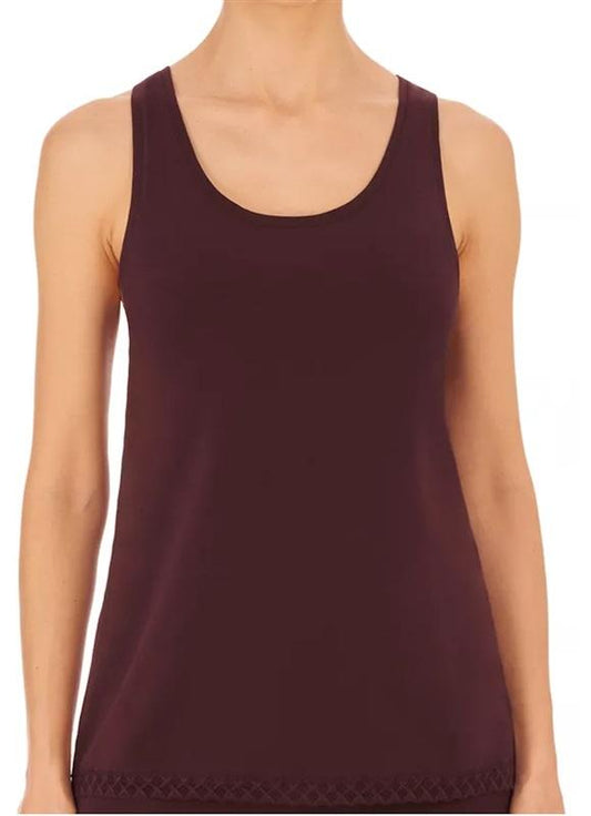 NWT Natori XXL Bliss Cotton Tank Top 788058 Lace Edge 126141