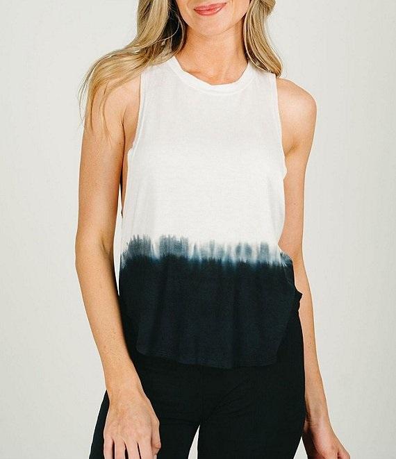 NWT Jala S Ombre Print Crew Neck Sleeveless Muscle Lounge Tank Top 126143