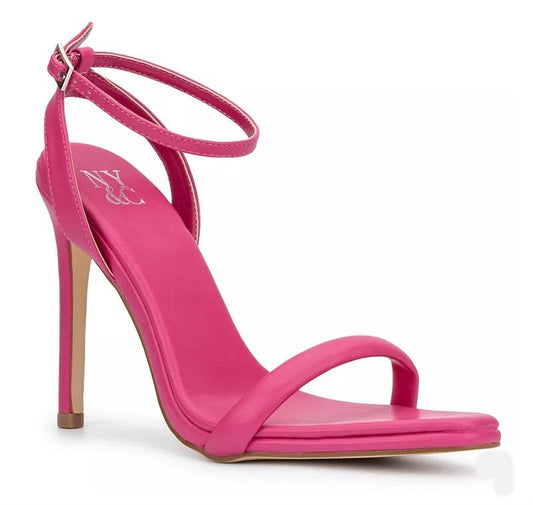 NWOT New York & Co 9 Alania Ankle Strap Dress Sandals Pink 126159