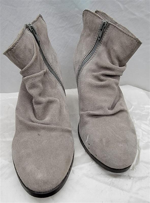 NWOT Diba 9W Gray Suede Stacked Heel Ankle Boots 126161