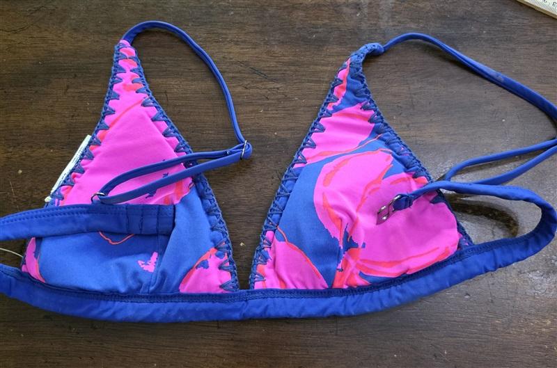 NWOT Maaji S Campanula Reversible Bikini Top Crochet Swimsuit Blue Pink 126168