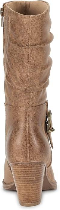 NWTD BareTraps 9.5 Cheyenne Mid Calf Boot Brown Slouch Stacked Heel 126175