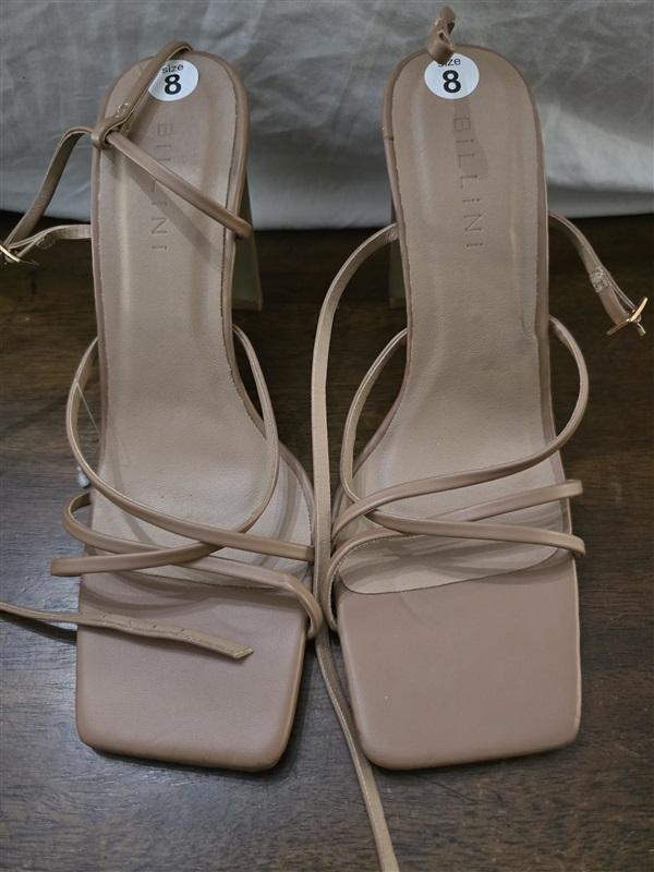 NWOT Billini 8 Talana Heeled Strappy Sandals Beige 126182