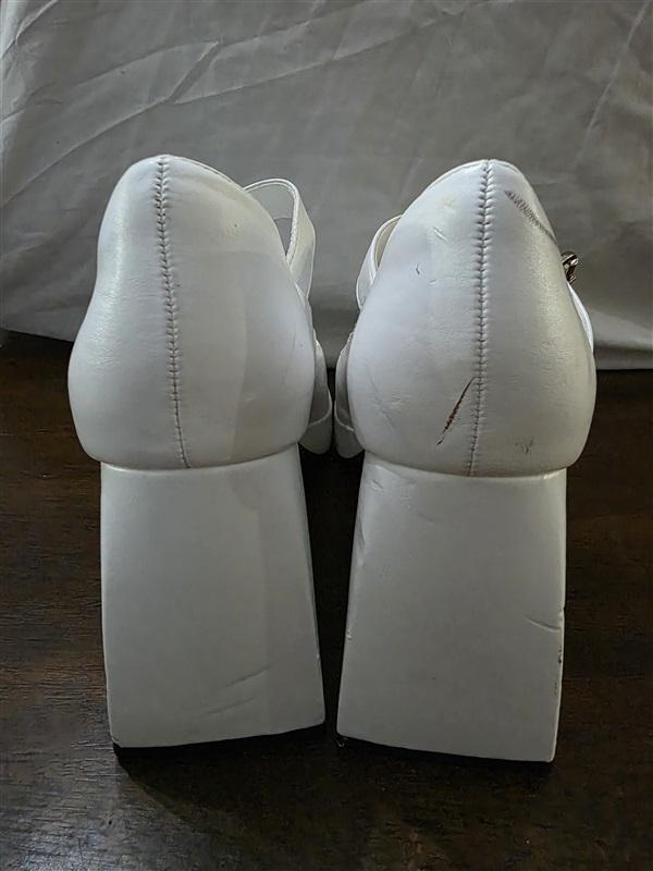 NWOTD Dream Pair 8.5 Mary Jane Platform Heels Shoes White 126184