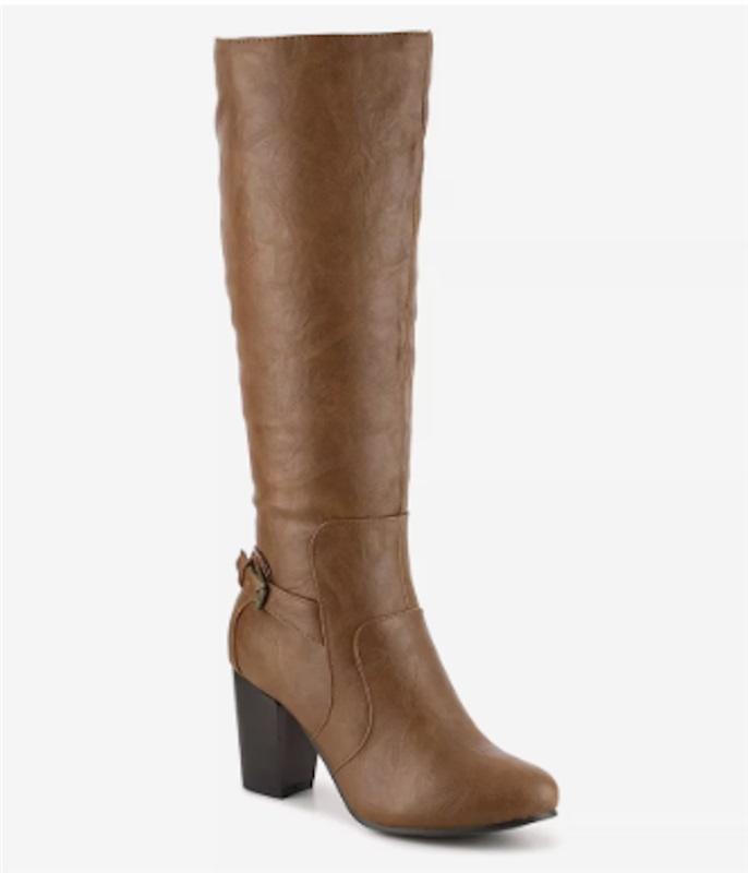NWOT Journee 9 Carver KNEE HIGH BOOTS IN WIDE CALF Brown 126187