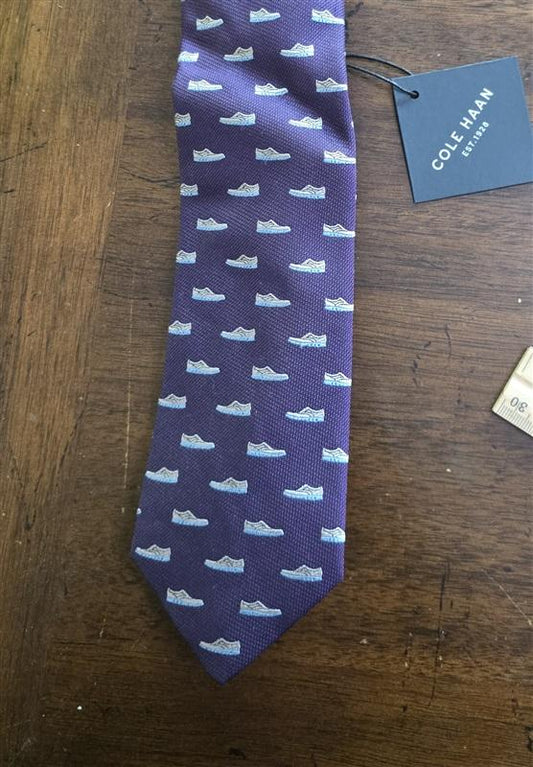 NWT Cole Haan Purple Shoes Silk Formal Classic Tie 126191