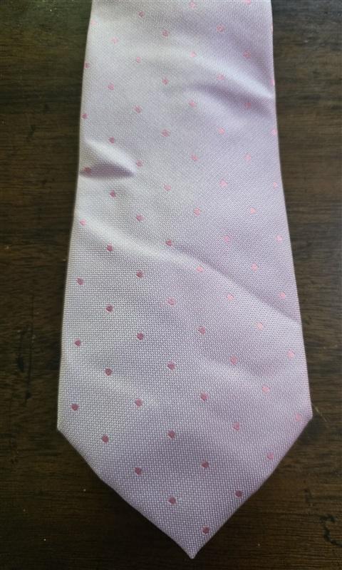 NWOT Calvin Klein Pink Polka Dot Silk Men's Neck Tie 126192