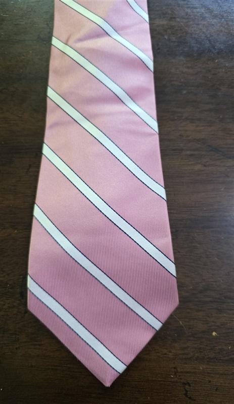 NWOT Izod Pink Stripe 100% Silk Men's Neck Tie 126197