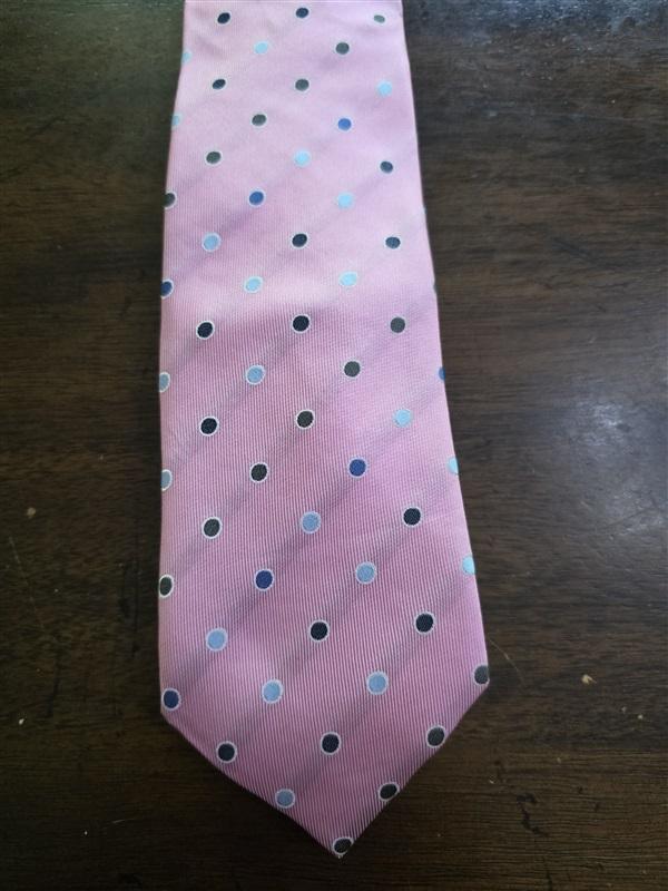 NWOT Tattersall Pink Polka Dot 100% Silk Men's Neck Tie 126198