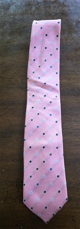 NWOT Tattersall Pink Polka Dot 100% Silk Men's Neck Tie 126198