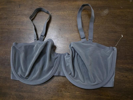 NWOT CUUP 36G The Balconette Mesh Gray Sheer Underwire Bra 126223