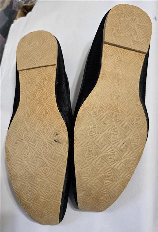 Black Velvet Sultan's Curled Toe Slippers 10 Men Women 12 126243