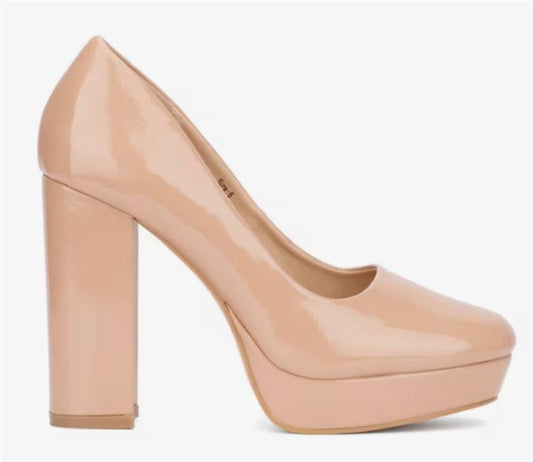 NWOT New York & Co 9 Nancy Patent Leather Beige Pumps 126250