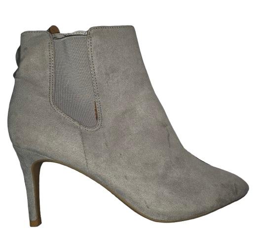NWOTD EXPRESS 8 Faux Suede Spiked Heeled Bootie Gray 126251