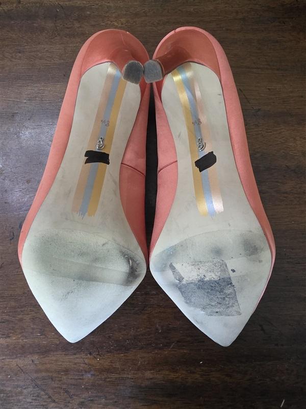 NWOTD Sam Edelman 8.5 Coral Satin Charmeuse Pumps Pointy Toe Heels 126270