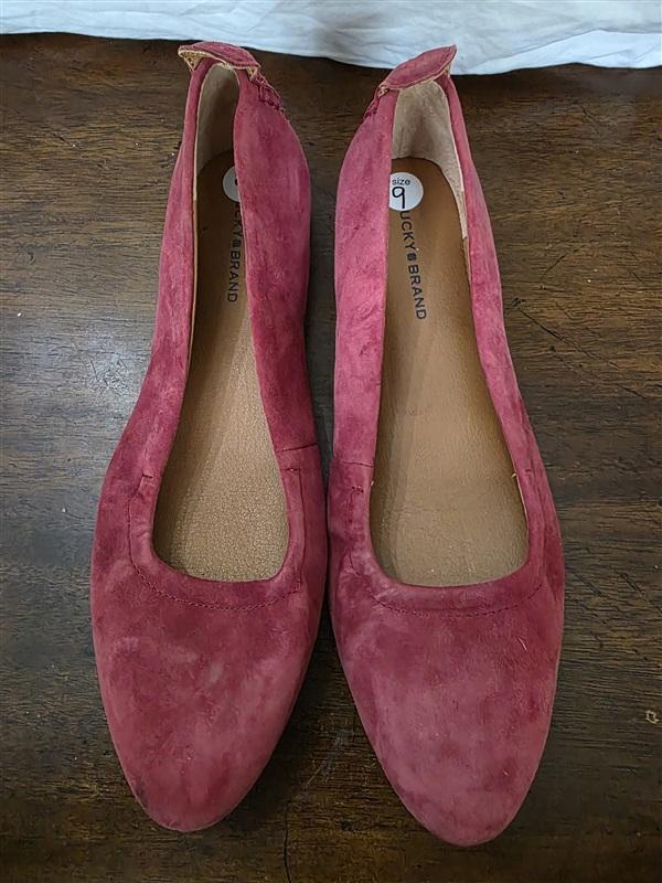 NWOT Lucky 9 Suede Rose Pink Ballerina Flats 126277