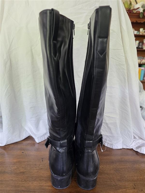 NWOT Lane Bryant 9.5 Wide Calf Faux Leather Riding Boots Black 126290