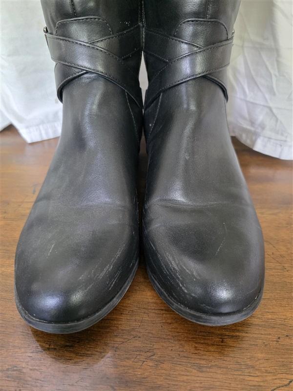 NWOT Lane Bryant 9.5 Wide Calf Faux Leather Riding Boots Black 126290