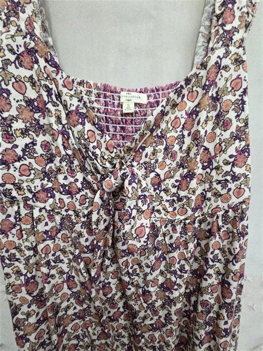 NWT Mason & Belle S Patchwork Knotted Bohmian Floral Pink Sundress 126323