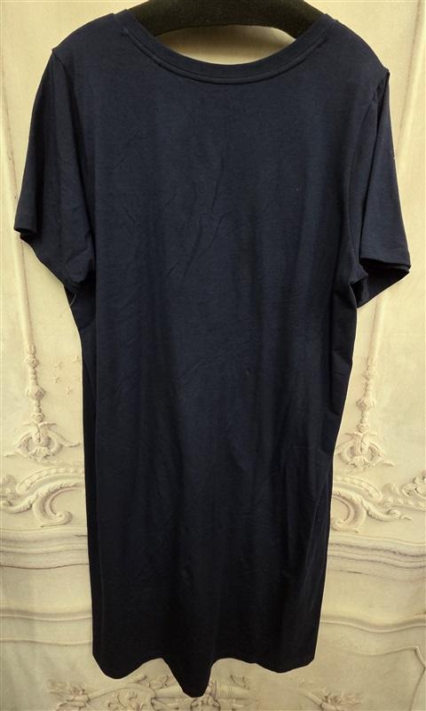 NWOT Universal Standard S Blue Tesino Washed Jersey T Shirt Dress V Neck 126325