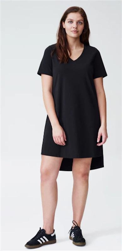NWOT Universal Standard S Blue Tesino Washed Jersey T Shirt Dress V Neck 126325
