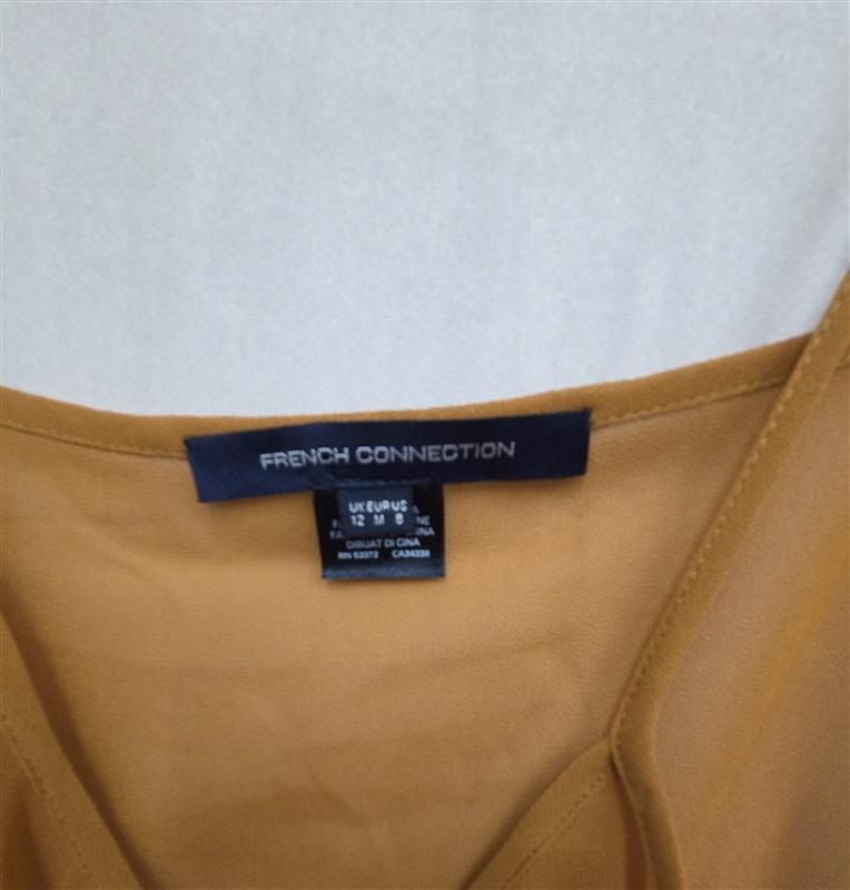 NWOT French Connection M Bronze Orange Sheer Adjustable V Neck Tank Top 126327