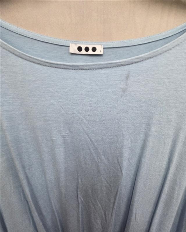 NWOT Three Dots Drop Waist Tie Front T Shirt Dress Blue 126328
