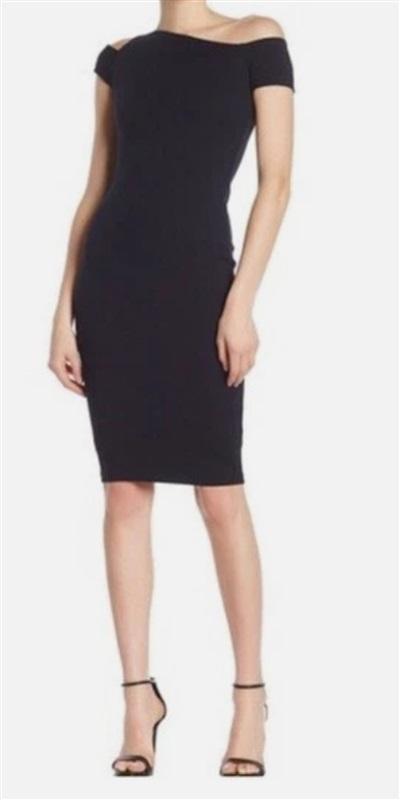 NWOT Bailey 44 S Open Shoulder Dress Navy Blue Cold Shoulder 126339
