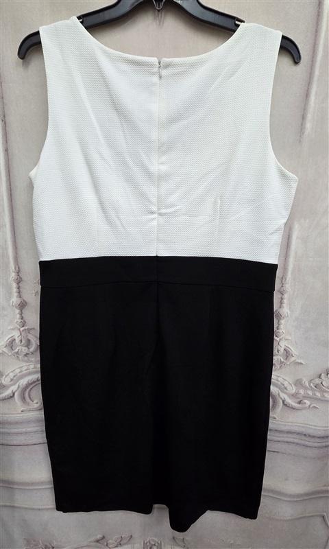 NWT Studio One 16 Color Block Black White Sleeveless Tank Dress 126340