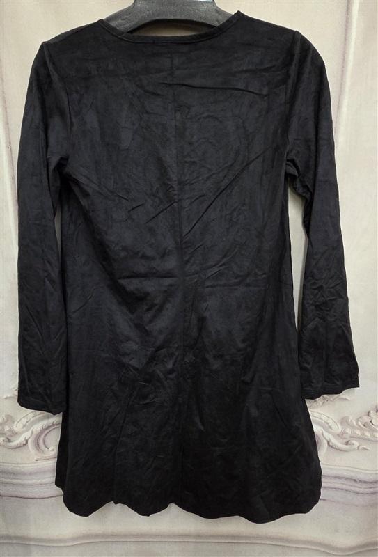 NWOT Olsenboye M Faux Suede Lace up Front Black Tunic 126341
