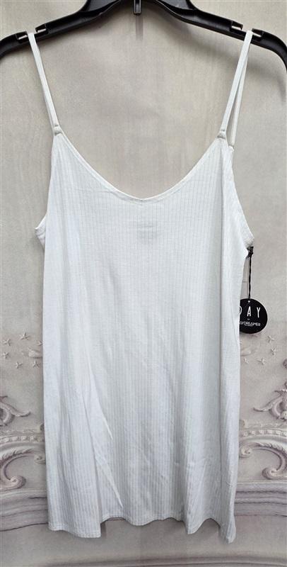 NWT Day by Day Dreamer S White Tank Dress Tunic Ribbed 126350