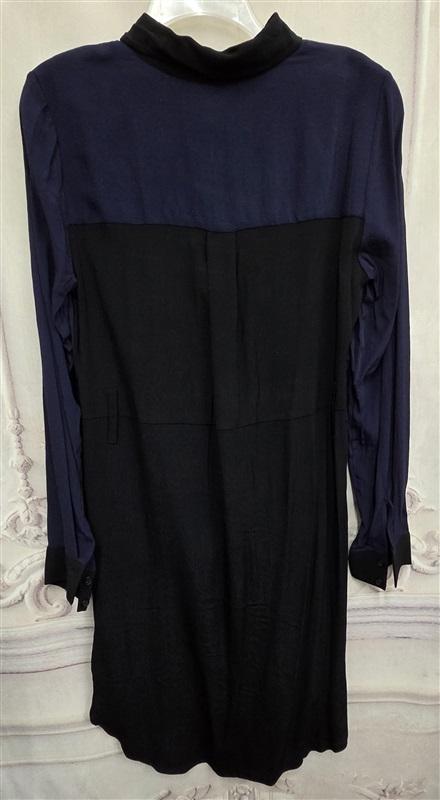 NWT Matty S Colorblock Button Up Shirt Dress Black Blue 126351