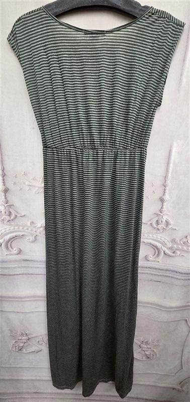 NWOT Expresso M Green Gray Stripe Surplice V neck Maxi Dress 126354