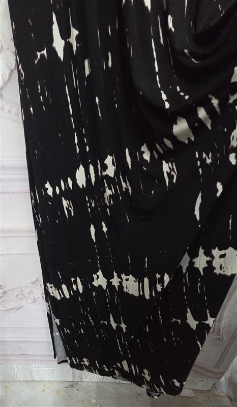 NWOT Matty M Large V neck Black Cream Tie Dye Maxi Dress 126324