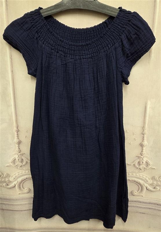 NWOT Michael Stars M Off Shoulder Gauze Minidress Navy Blue 126356